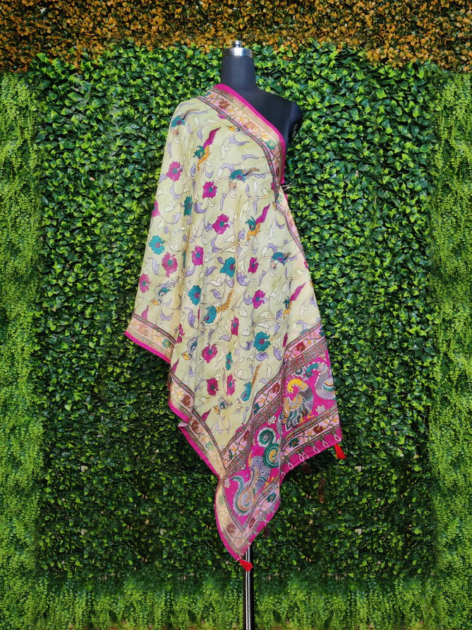 03 Lilen Silk Fancy Printed Dupatta Wholesalers In Delhi
